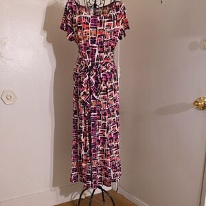Perceptions Multicolor Abstract Maxi Dress